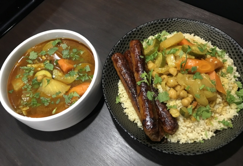 Couscous aux merguez végétales
