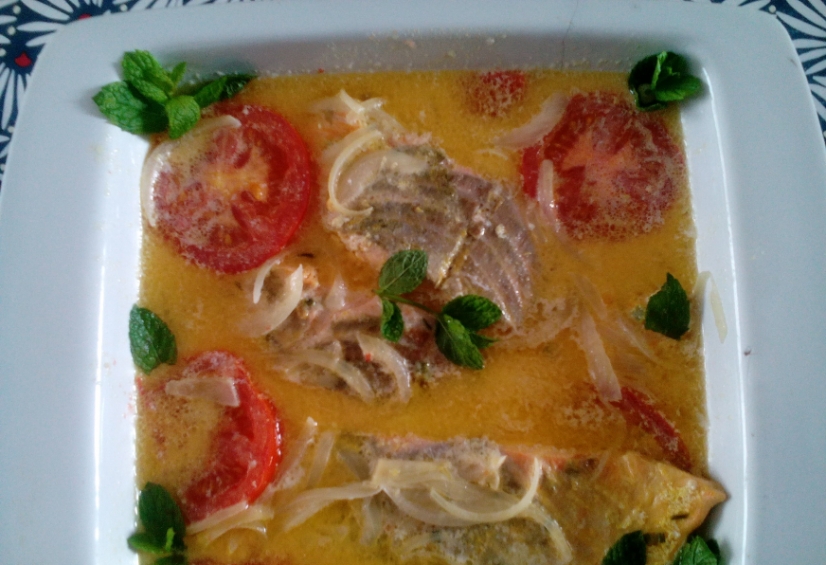 Pavés de saumon à la crème de coco